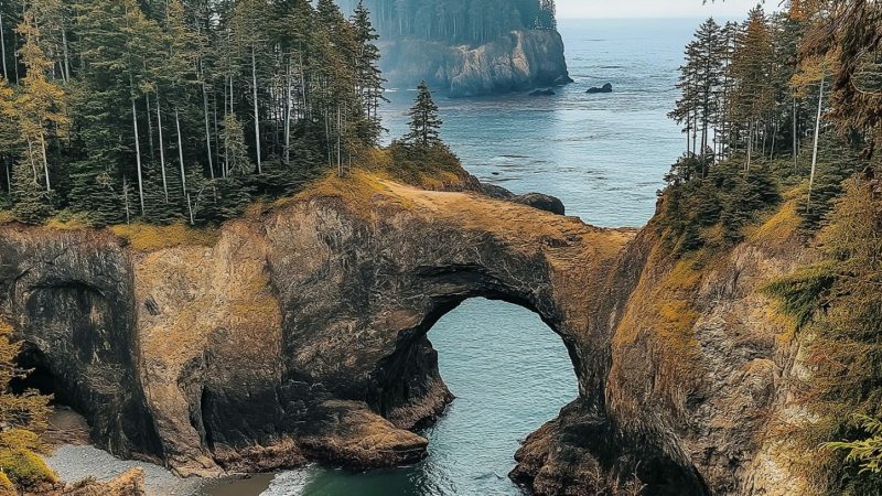 Exploring Natural Bridges in Brookings, Oregon